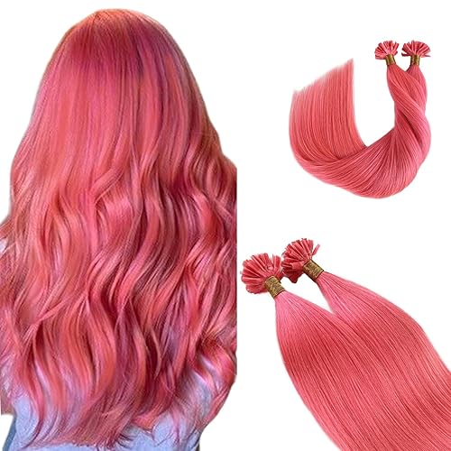 Extensiones de cabello humano real con punta I Tip color negro azabache, 1.76 oz, 100 spaquete, extensiones de cabello humano para mujeres negras,