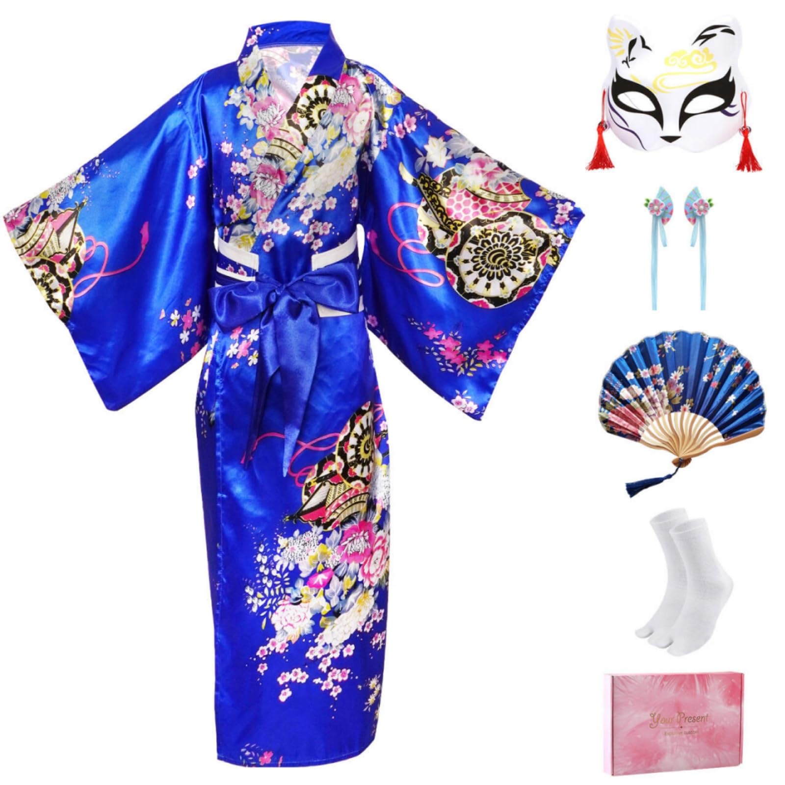 CRFASIBE 5er-Set Mädchen Kimono Yukata Japanisch Cosplay-Kos