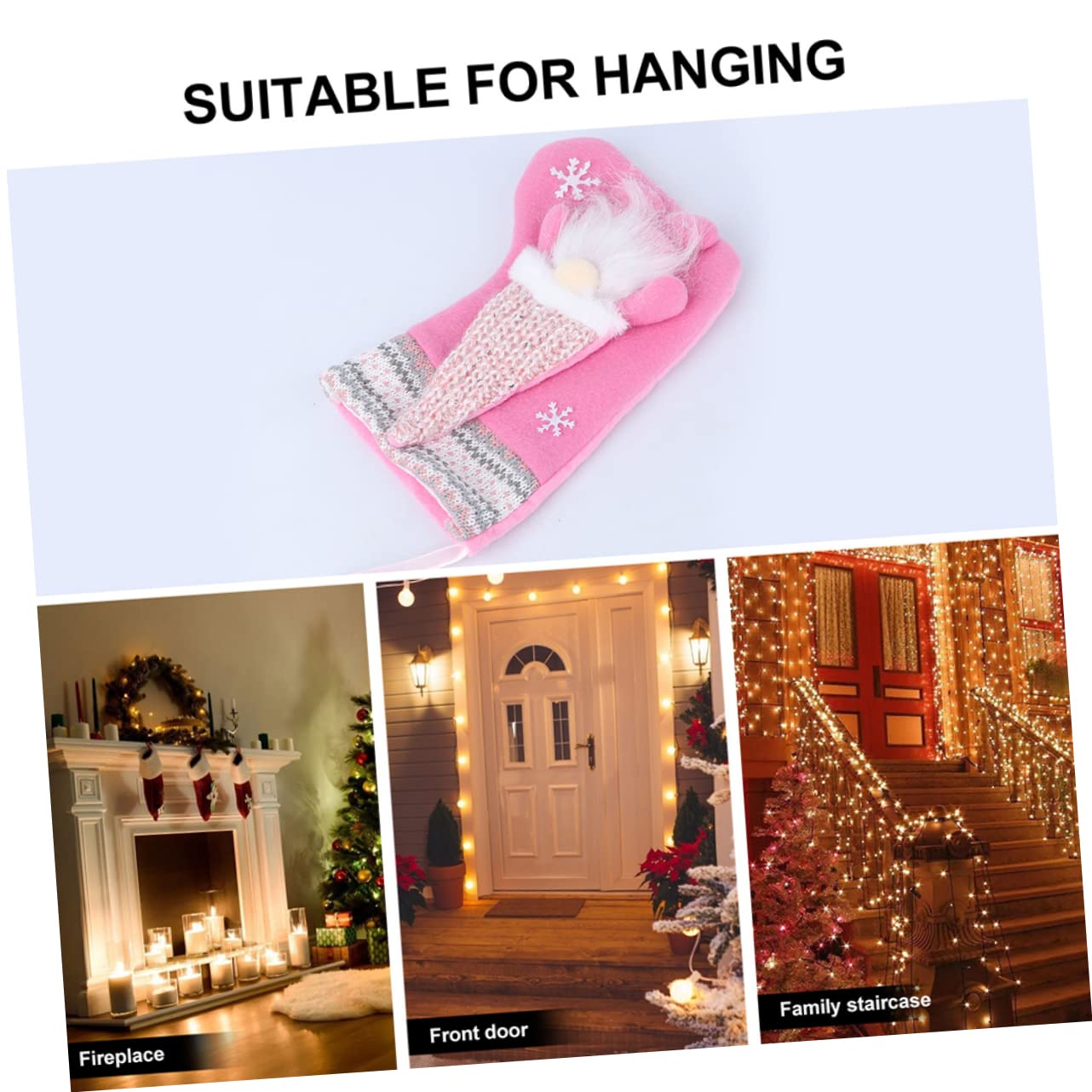 TOPBATHY 2pezzi Calza della Befana Decorativa Calza Natale Forma di Bambola Senza Volto Ciondolo Appeso Calzino di Babbo Natale Ornamento
