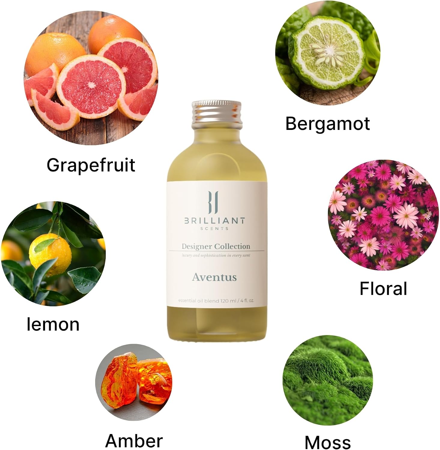 Brilliant Scents Aventus Fragrance Oil for Diffuser, 500ml - Inspired by Creed Aventus Scent - Premium Home & Hotel Essential Oils for Waterless & Cold Air Diffuser, USA Made