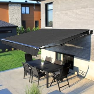 Motorized Awning | Retractable Sun Shade with Black Casing | Includes Re...