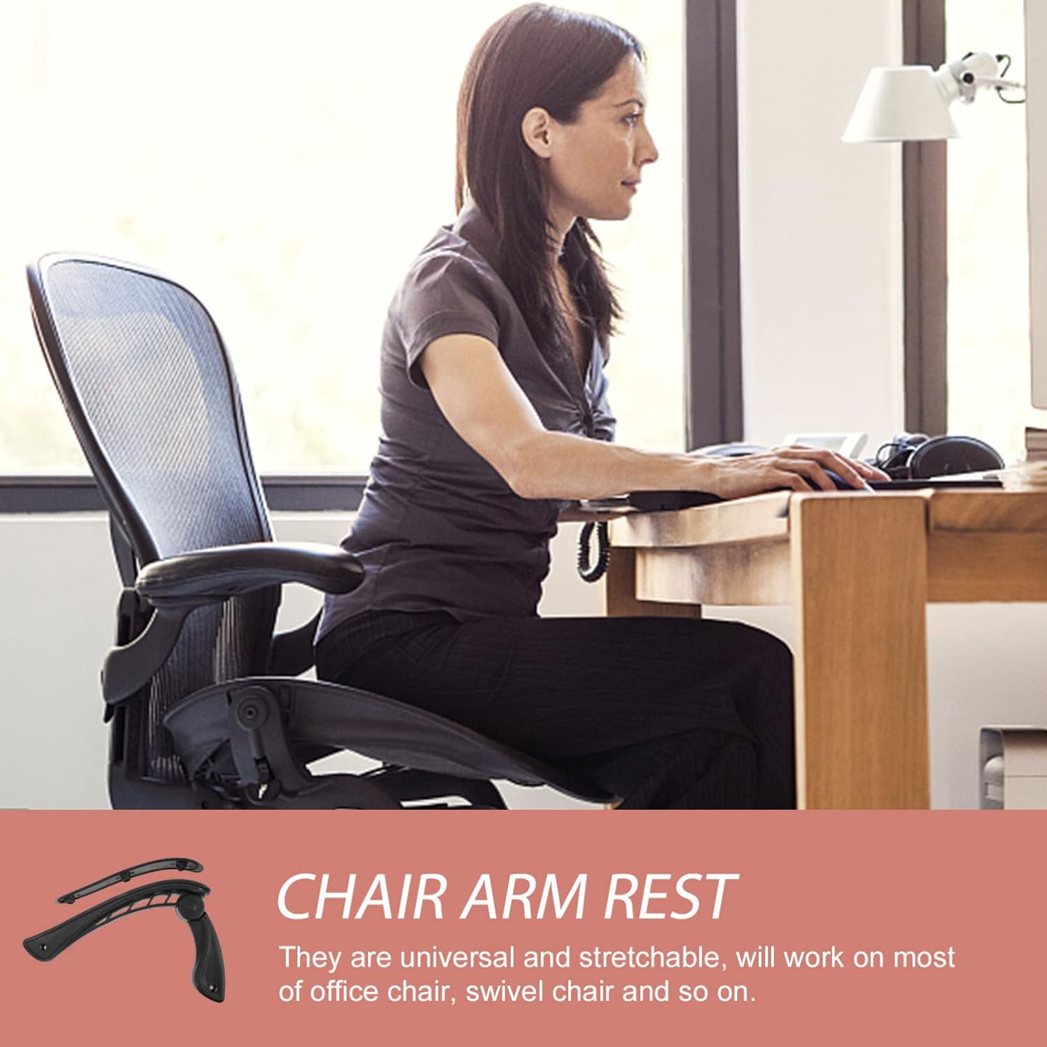 Tofficu Office Accessories 2Pcs Office Chair Armrests Upright Bracket Universal Chair Pad Elbows Forearm Supports Chair Replacement Parts for Gaming Office Chair Type A Office Chair Arm Covers