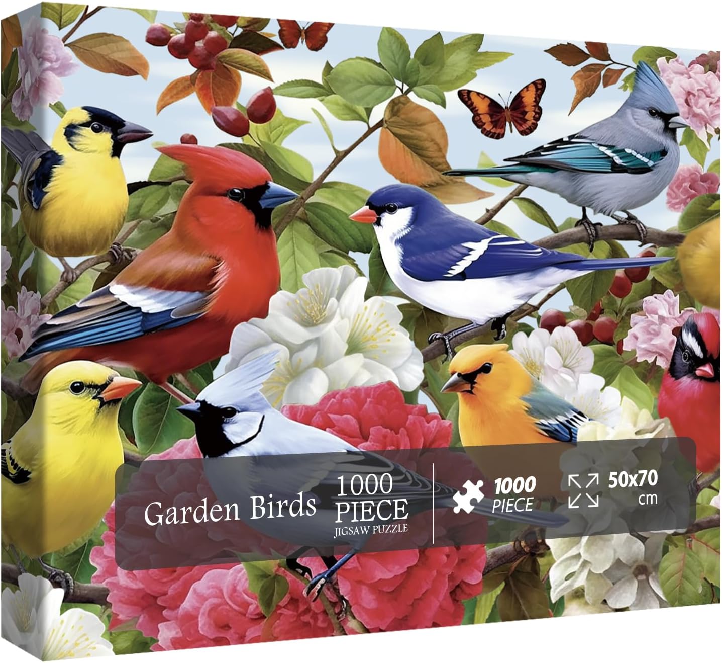 Bird Puzzle for Adult 1000 Piece, Flower Jigsaw Puzzles with Animals, Nature Garden Puzzle for Adults 1000 Pieces and Up