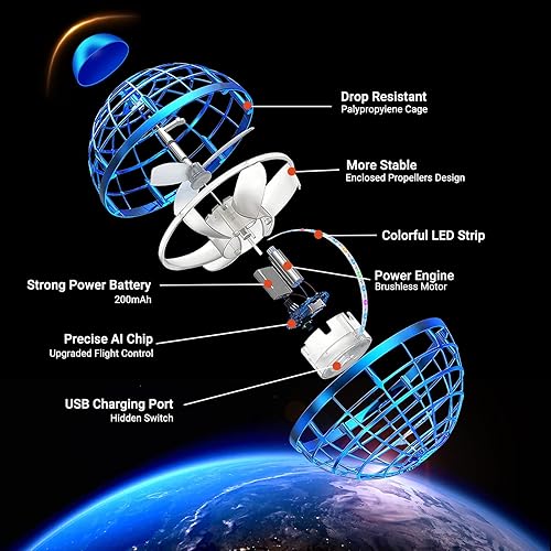 Miniatura 2 de Globo cósmico Falying Orb Ball Galactic Fidget Spinner Ball - Boomerang Flotante Juguete Bola Flotante - Nebula Mini Drone Flying Spinner