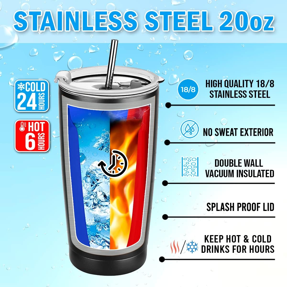 winorax Dragon Tumbler Metal Style Fossil Dragon Lover Viking Celtic Tumblers Stainless Steel 20oz Insulated Travel Coffee Mug Gifts for Men Women Birthday Christmas Presents - Image 3