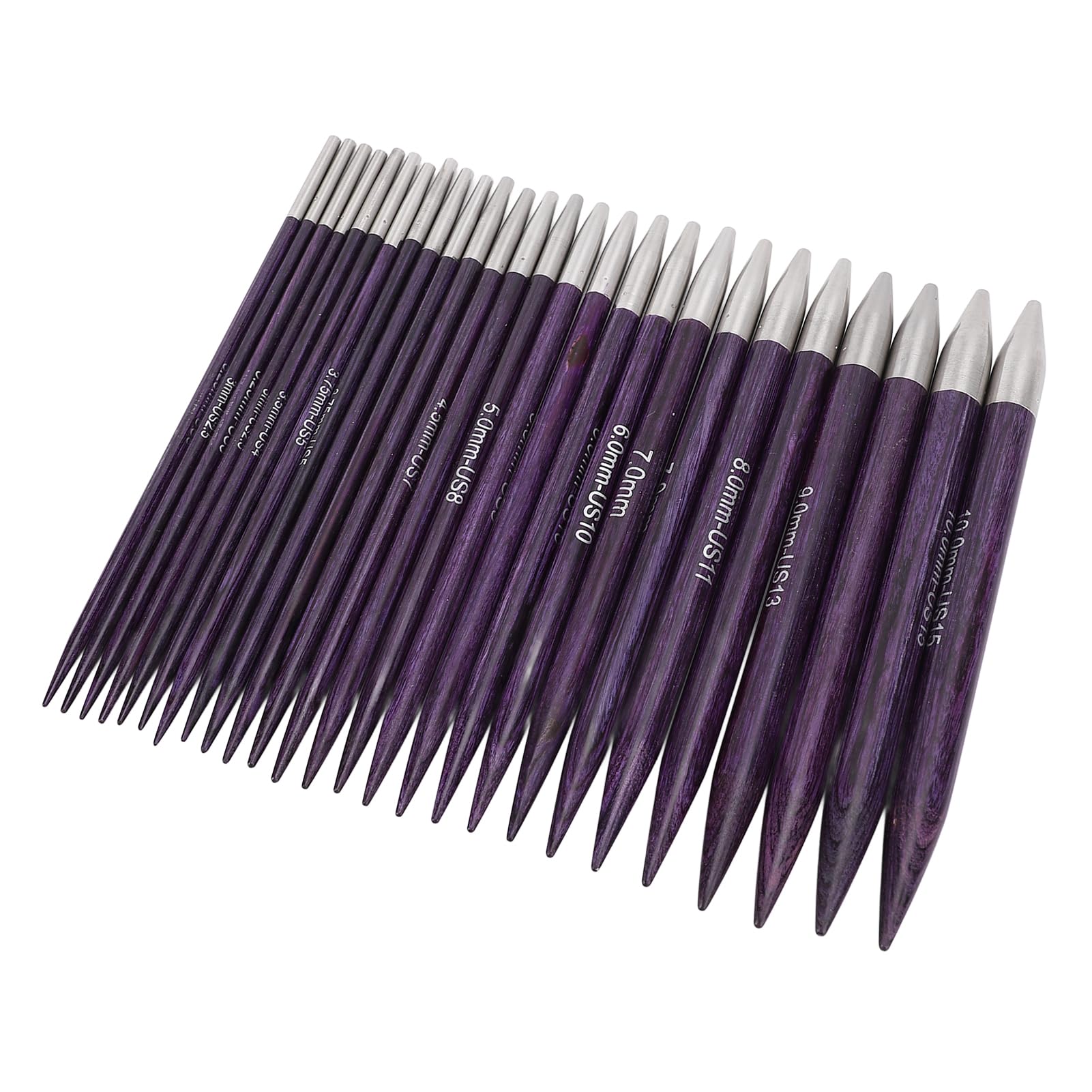 CHICIRIS Zestaw Okrągłych Drutów do Robienia na Drutach Ergonomiczne Wymienne Igły do ​​wygodnego Robienia na Drutach 13 par, długość 13 Cm