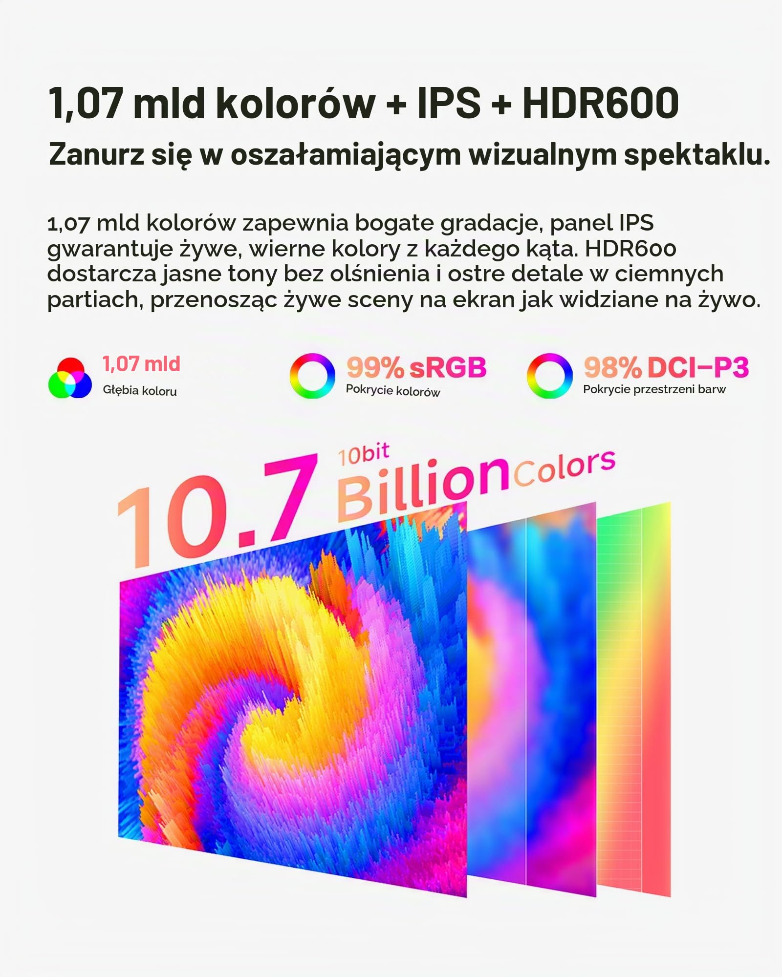 Monitor Kuycon G32X 32 cale FHD (6016 x 3384) 6K, czarny panel IPS, 1,07 miliarda kolorów, 99% sRGB, 5 ms, G-Sync FreeSync, kontrast 1500:1 (Minimalistyczny – z podstawką)