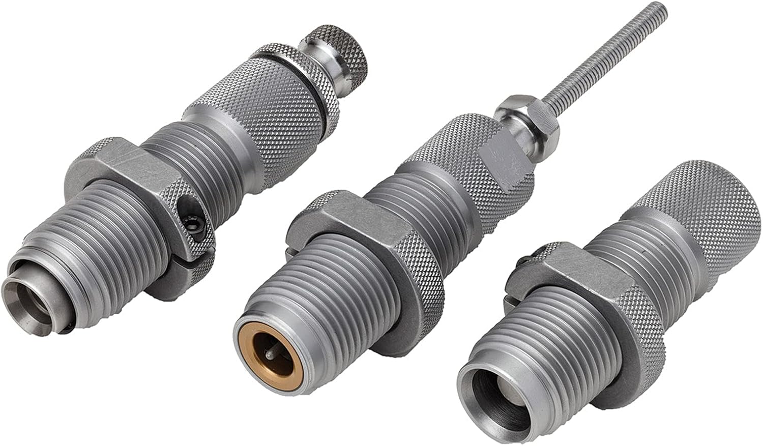 Hornady Custom Grade New Dimension 3-Die Set - Caliber Specific Reloading Equipment for Handloaders with Full Length Sizer Die, Seating Die, Sure-Loc Rings, & Storage Box