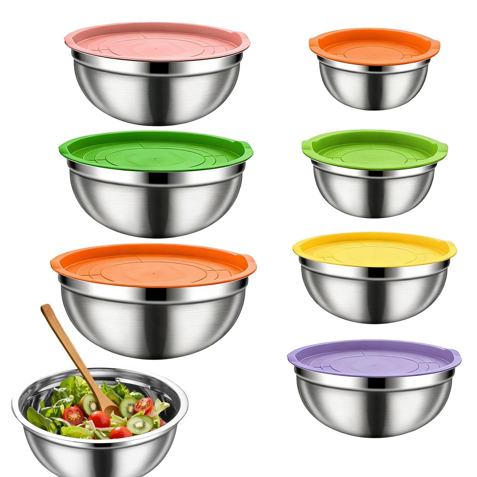 Juego antideslizante apto para lavavajillas | Cuencos de preparación para y hogar, para salsas, cereales, aperitivos, huevos, condimentos, verduras,