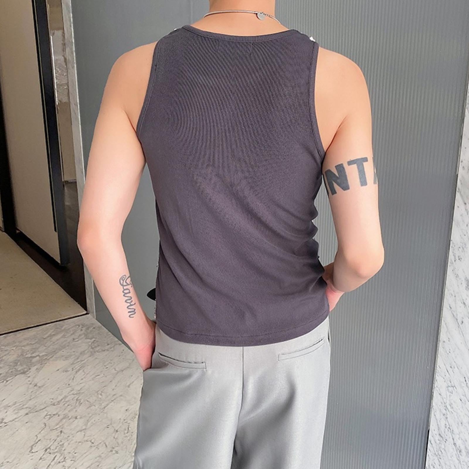 SRZYMJ Tanktop Herren, Herren Tank Top Workout Ärmelloser Hoodie Sport Fitness Muskelshirt Gym Kaputzenpullover ohne Taschen Sommerhemd Männer Funktions Tanktop Herren Laufshirt Herren Kurzarm