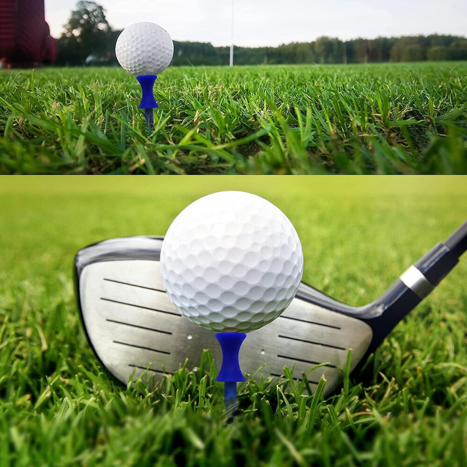 FINGER TEN Golf Tees Unbreakable Step Down Plastic Mixed or Same Height Value 100 Count, 2 3/4, 2 1/4, 2, 1 3/4, 1 1/2 Inch Length Long Short Color Tee Pack for Practice