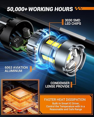 Miniatura 6 de SEALIGHT 7443 7440 Bombilla LED Blanca de Luz de Reversa, 7444na 7441 7444 T20 W21W Bombilla LED con Proyector para Luz de Respaldo, Luz Trasera,