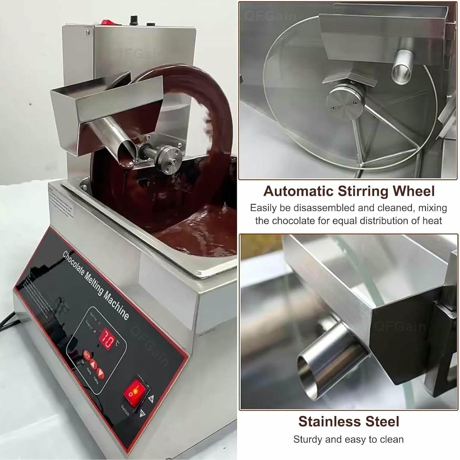 Maker del Mixer A Ruote al Cioccolato, con Forno A Fusione/Display Digitale, Fusioni Commerciali Che Versano/temperazione, per La Cake Shop