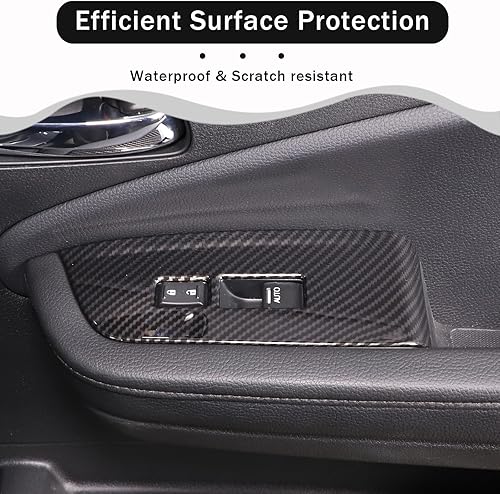 Miniatura 3 de 4 piezas Panel de Interruptor de Elevación de Ventana Marco Cubierta Moldura para Honda Pilot 2016-2022Passport 2019-2023, Material ABS Accesorios