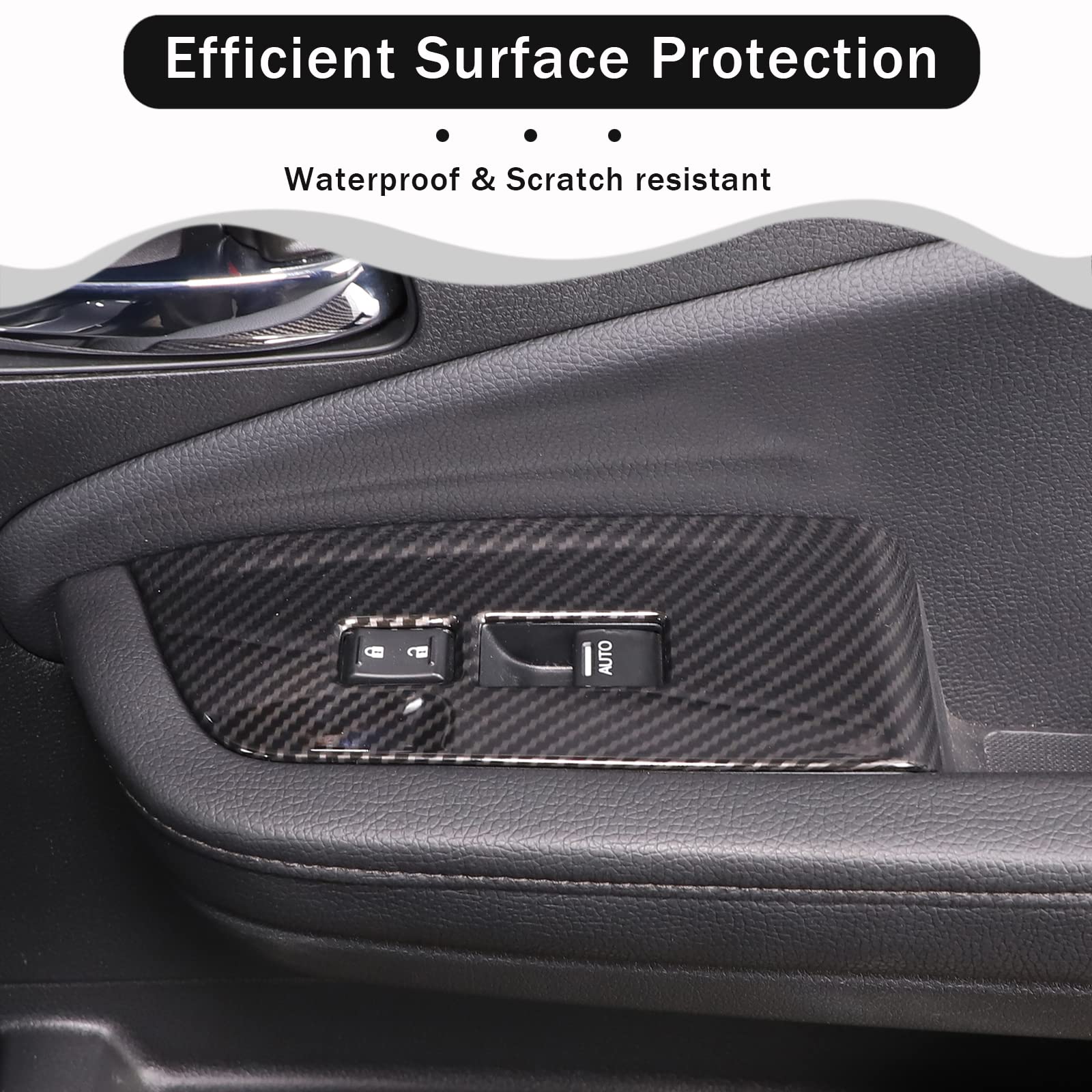 4PCS Window Lift Switch Panel Frame Cover Trim for Honda Pilot 2016-2022 Passport 2019-2023 ABS Material Car Door — view 3