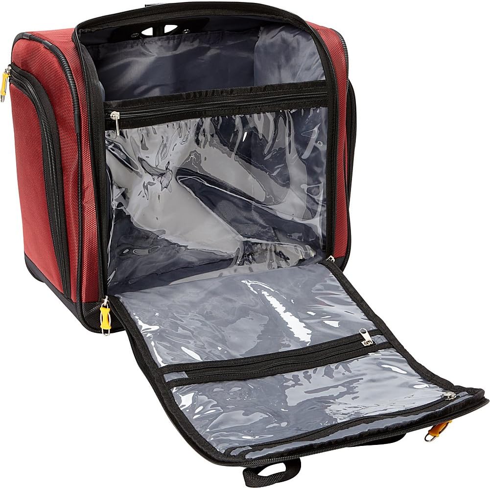 Lucas Cabin Luggage Collection - Small Lightweight 16 Inch Under Seat Bag - Garment Briefcase for Women - Carry On Suitcase with 2- Rolling Spinner Wheels (Blue)