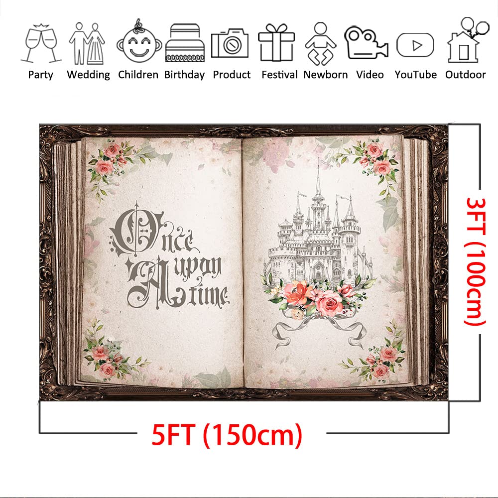 One Topper Book Vintage Storybook Cake Decorations Once Upon A Time Cupcake Toppers ...