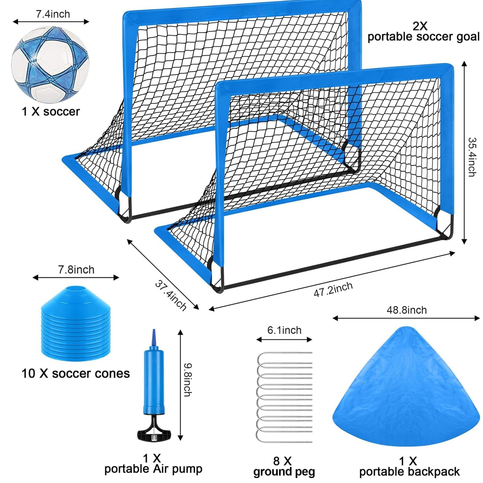Small Soccer Net – Portable Kids Soccer Goal Kids Soccer Net | Set Pop Up Soccer Goal Equipment for School, Practice Games, Outdoor Activity for Youth