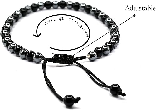 Miniatura 3 de Amazing Gemstone Pulsera magnética de desintoxicación linfática, tobillera de obsidiana negra antihinchazón para hinchazón, pulseras de tobillo
