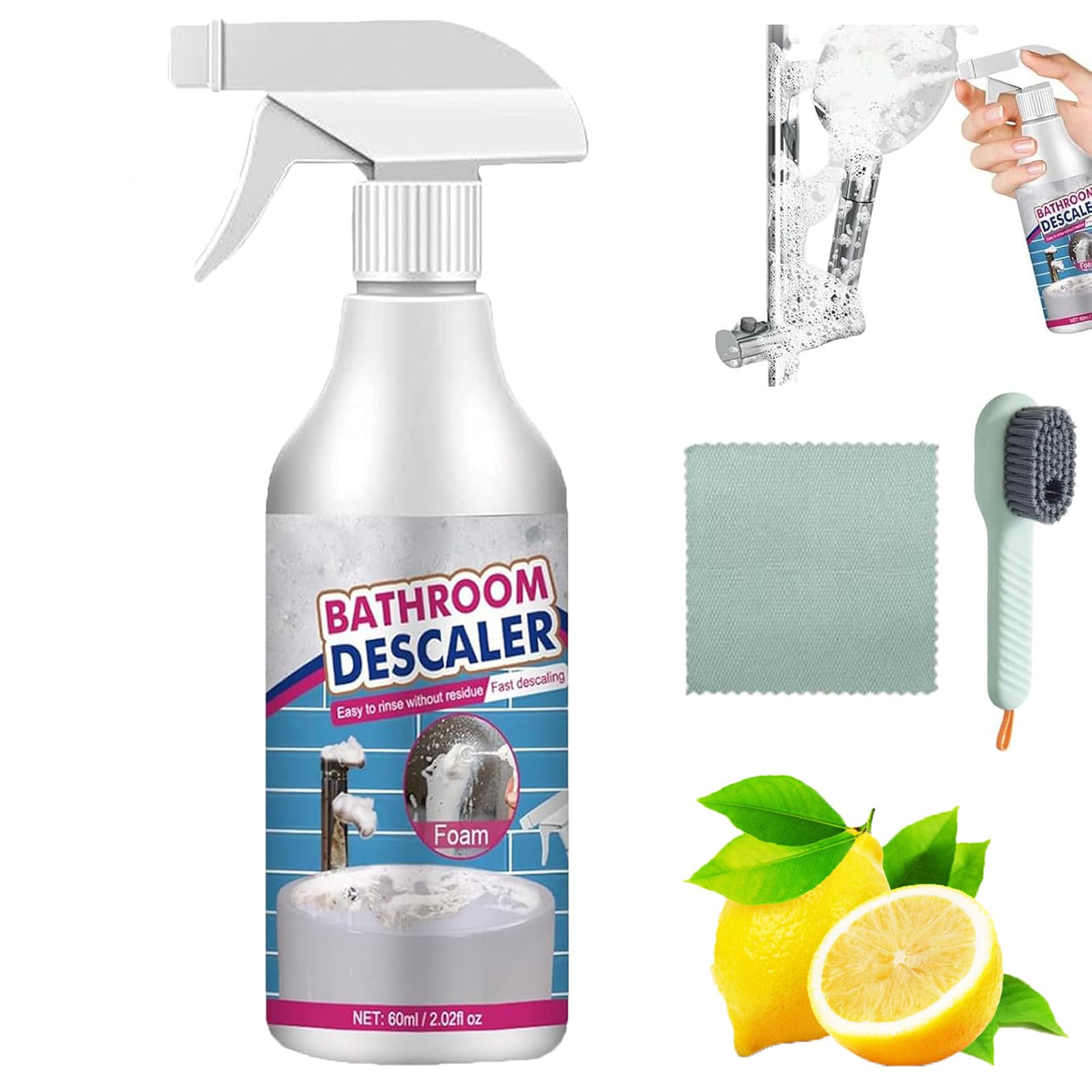 – 2025 New Bathroom Descaler Foam Spray, Limescale Remover Spray, Stubborn Stains Cleaner, Bathroom Foam Cleaner Sprays for Toilet/Glass/Sink Tub/Bath (1)