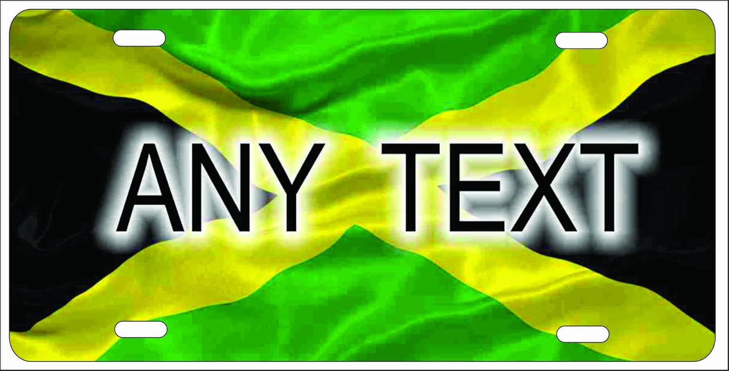 ATD Jamaican Flag Novelty License Plate for Automobile 12" x 6" Personalized with