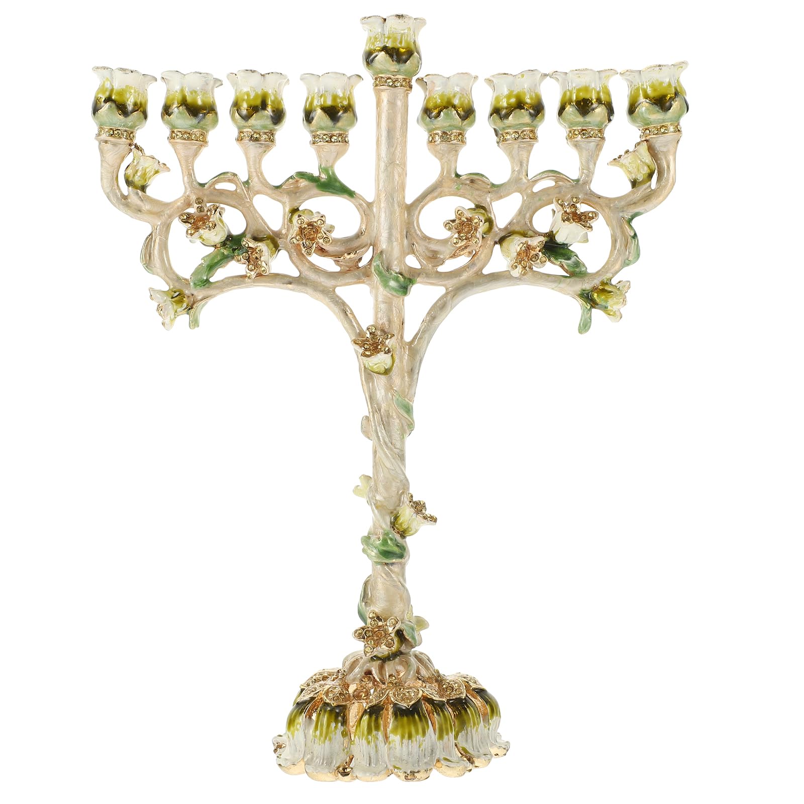 Vaguelly Hanukkah Menorah Candelabro 9 Ramas Candelabros Judíos Vintage Menorah Decorativo Judaica Candelabro para Israel Menorah Fiesta del Festival Judío