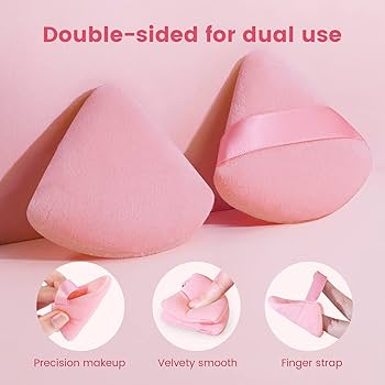 Amazon | BEAKEY 三角形パウダーパフ12点セット ベロア三角形