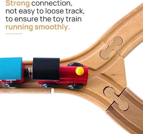 Miniatura 4 de 25 adaptadores de madera para huesos de perro, piezas de pista de tren para adolescentes, compatible con todos los juegos de rieles de tren de madera