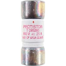 Ferraz Shawmut T-095260 Protistor Ferrule Fuse, Type CP URGA, 660VAC, 25-Amp