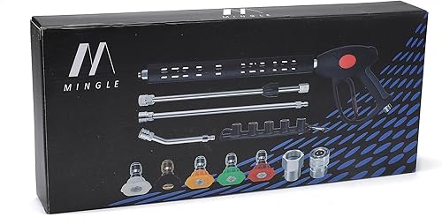 Miniatura 19 de M MINGLE Pistola de lavado a presión de repuesto con varita de extensión, accesorio M22 de 0.591 in o M22 de 0.551 in, 5 puntas de boquilla, 40