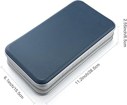 Miniatura 23 de UENTIP Estuche portátil para CD de capacidad para 96, portátil y de plástico duro, organizador de CD, cartera, almacenamiento de DVD (96, naranja)