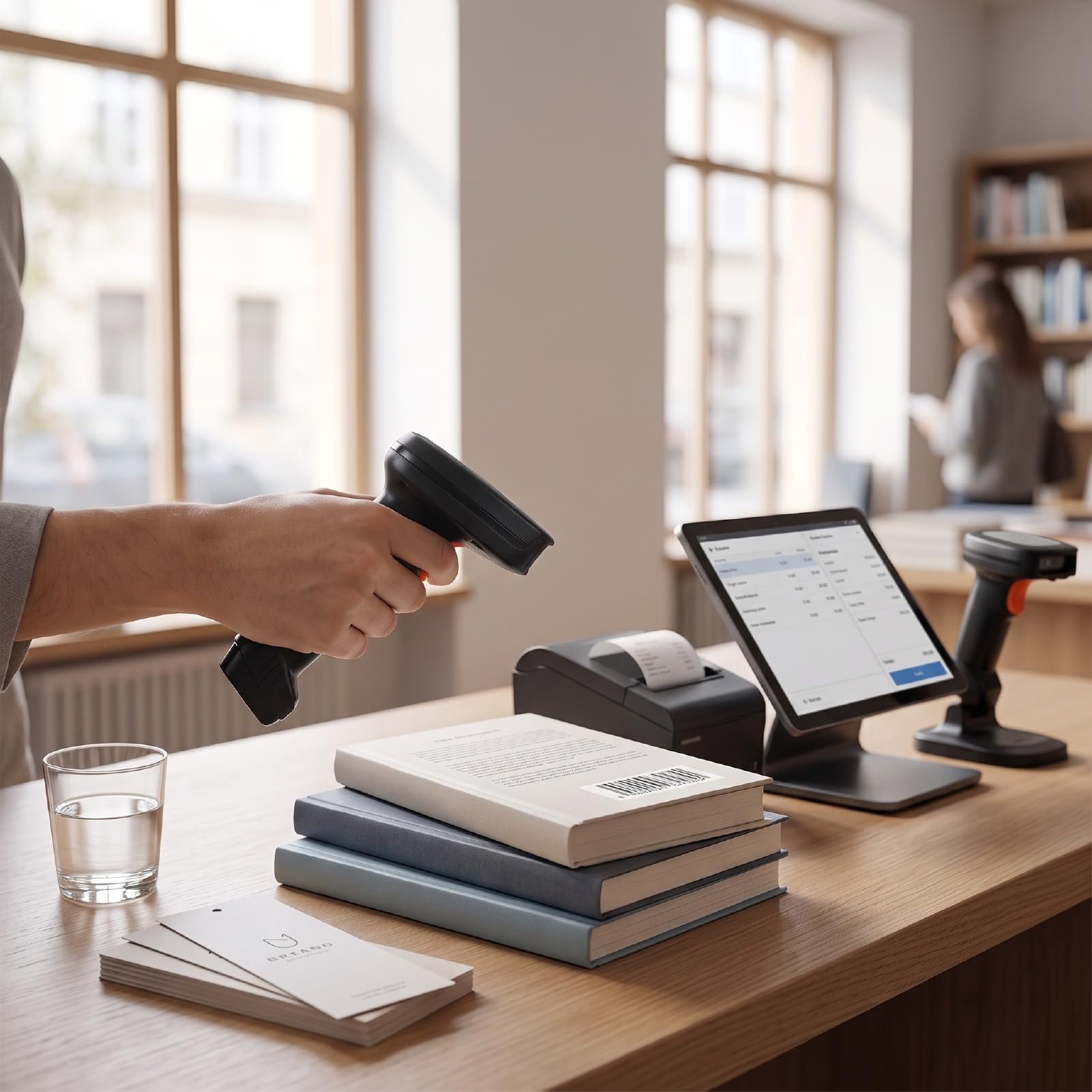 USB-kabelgebundener 2D-Barcode-Handscanner mit Ständer