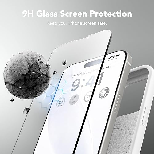 Miniatura 6 de GONEZ Funda de silicona para iPhone 14 Pro Max, compatible con MagSafe, con protector de pantalla + protector de lente de cámara, silicona líquida a