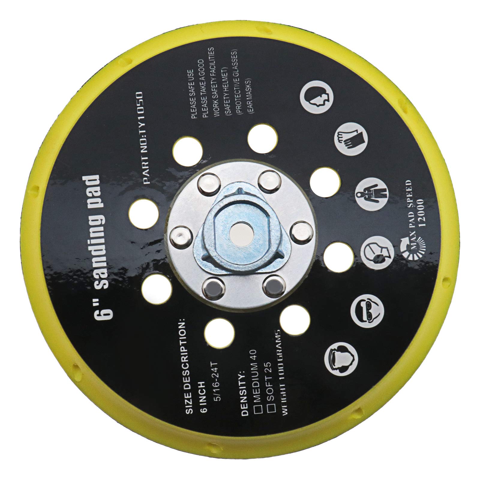Create idea 6 Pouces Base de Ponceuse Support Polissage de Meulage 150mm 17 Trous Tampon de Remplacement Compatible pour RO1 ES150 ET2 BO6030 BO6040