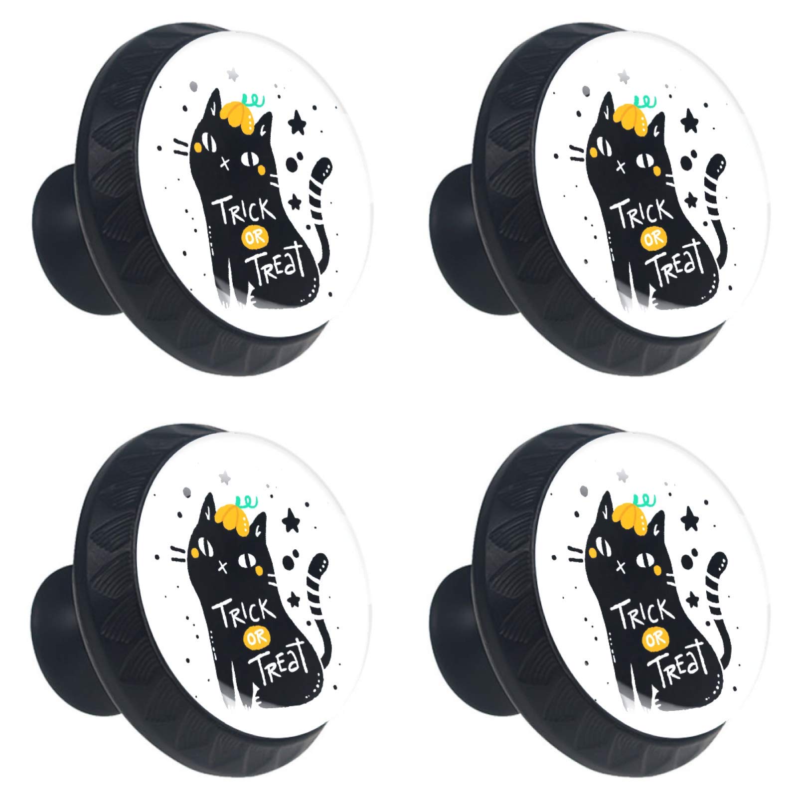 Poignées de porte chat noir style Halloween pour corriger un placard triste