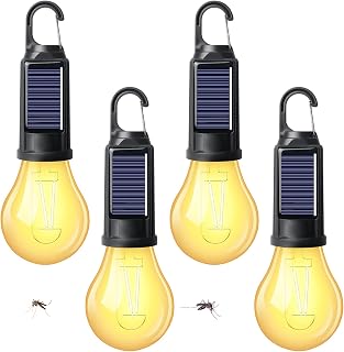 4 lámparas de camping, recargables, LED, portátil, con función de protección contra mosquitos, 3 modos de luz, recargable, lámpara de tienda de campaña, resistente al agua, para camping