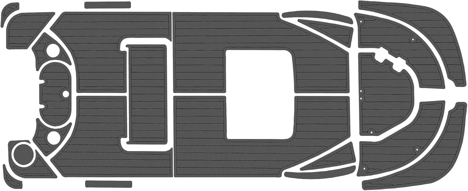 Marine Flooring mat for 2010-2017 Boston Whaler 150 Montauk Cockpit Sundeck Swim Platform Boat- 6mm EVA Faux Teak Decking Floor Seadek Non-Slip Marine Deck Mat Kit