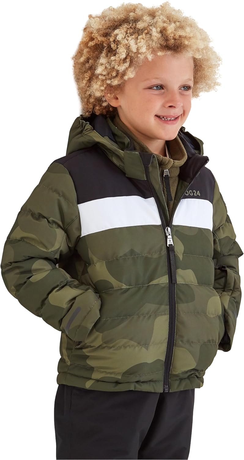 TOG 24 Childrens/Kids Swift Pixel Camo Padded Ski Jacket (10-11 Years) (Khaki Green/Black)
