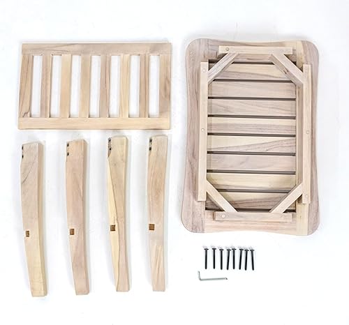 Miniatura 6 de Redmon, Banco de teca con acabado liso de madera gris, completo