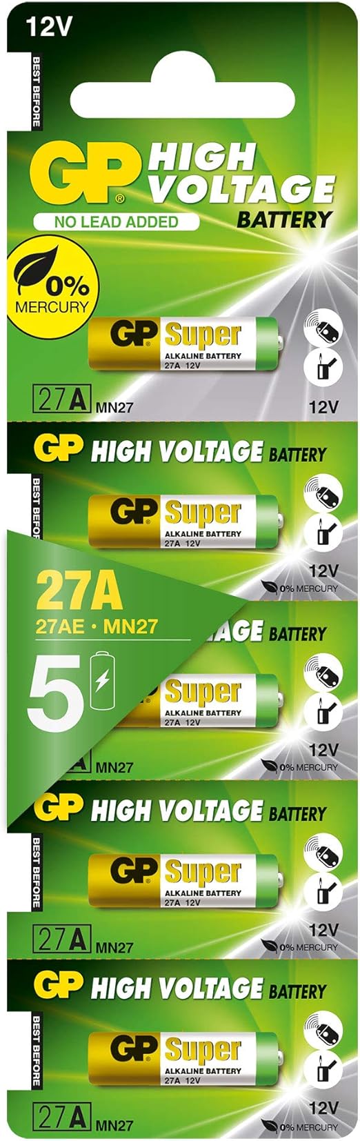 GP High Voltage 12V 27A Alkaline Battery (Pack of 5)
