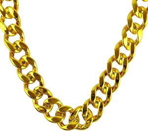 Abvsdu Men's Chunky Gold Necklace Hip Hop Rapper 80s Rock Punk Vintage ...
