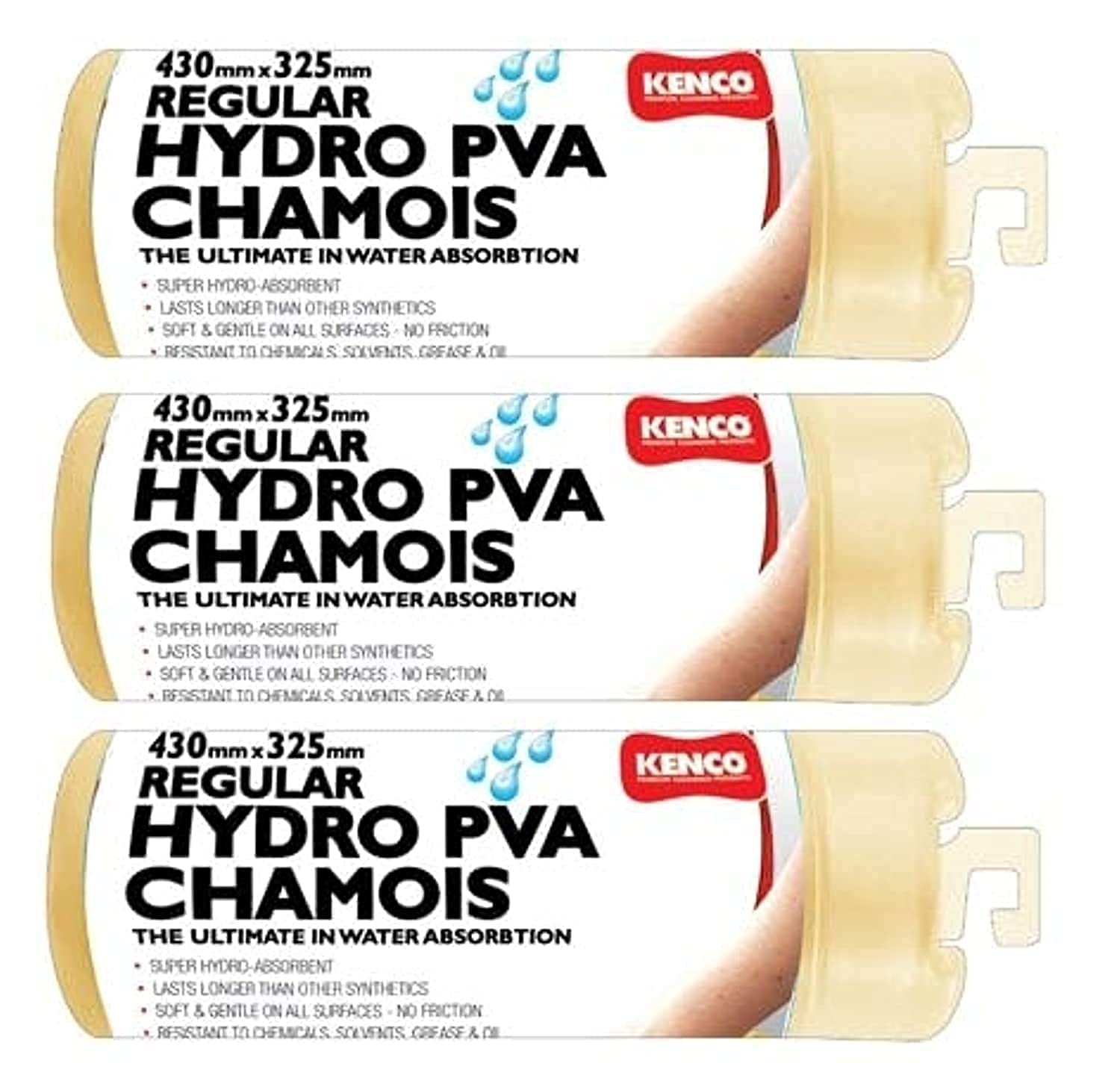 Premium Chamois Cloth for Car - 3Pack - Super Absorbent Reusable Shammy Cloth for Car - Scratch-Free.