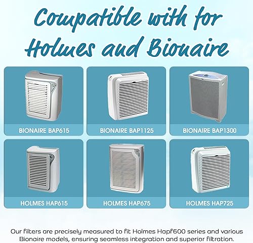 Miniatura 3 de Breathe Naturally - Filtro de carbono HEPA Hapf600 para purificadores de aire Holmes - Filtros de filtro de aire de carbono de alta eficiencia -