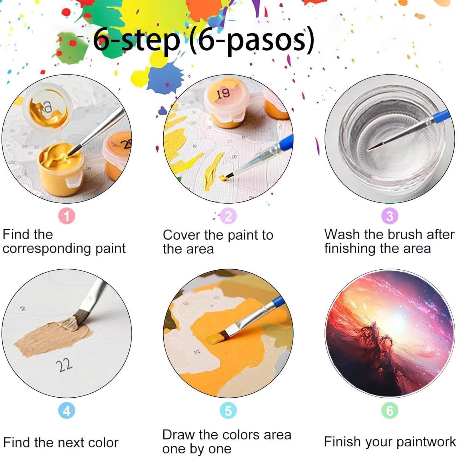 Pintar por Numeros Adultos Galaxia, Pintar por Numeros Niños Kit Manualidades Adultos Cielo estrellado Cuadros para Pintar por Numeros Pintura Acrílico,Cuadros Decoracion Salon Modernos 80X160cm 7-6-Y