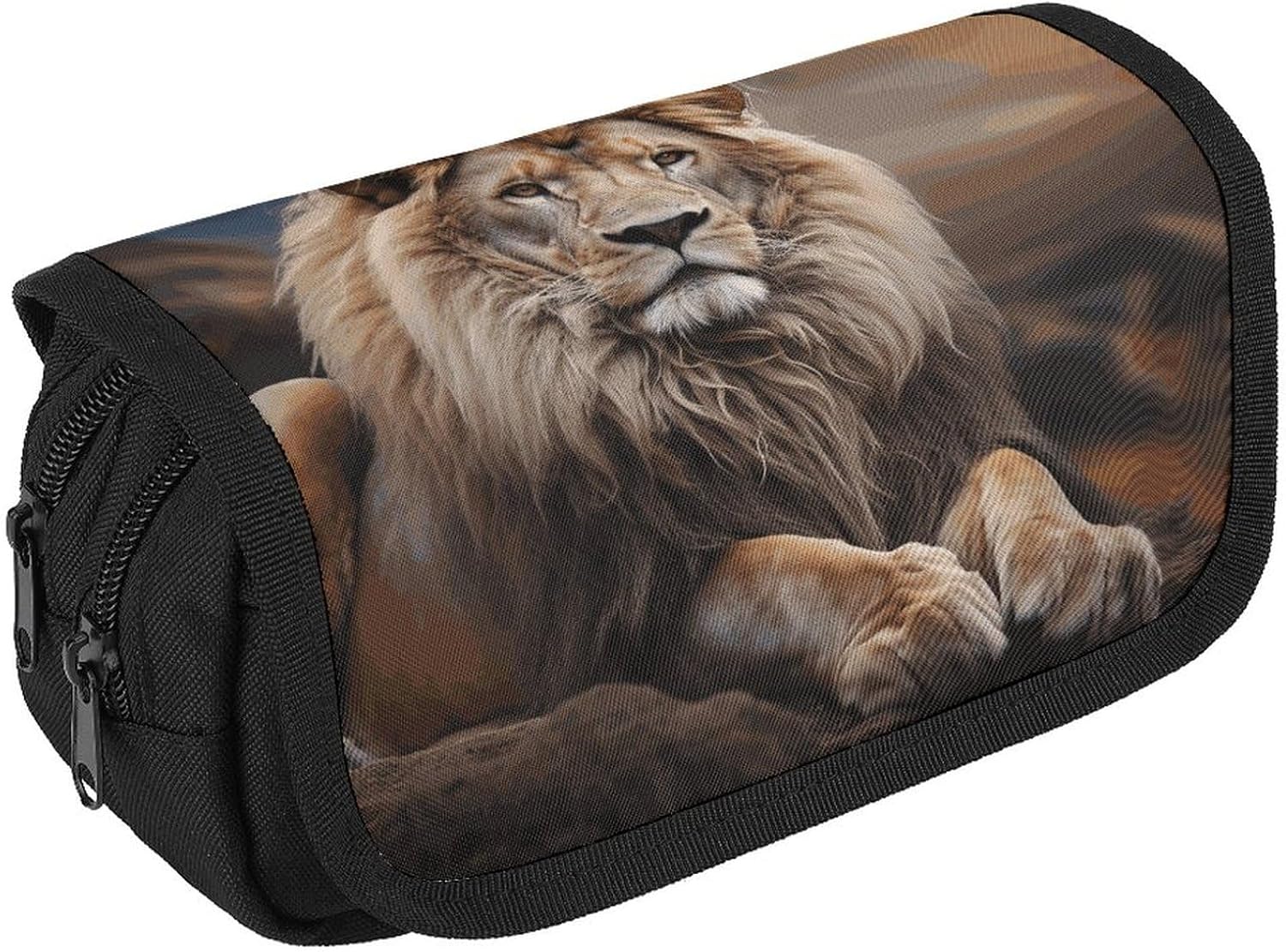 Pencil Pouch Creative Animals Lion Pencil Case for Men Women Cosmetic Bag Aesthetic Pen Bag for Office Multifunctional Bags Marker Pen Case