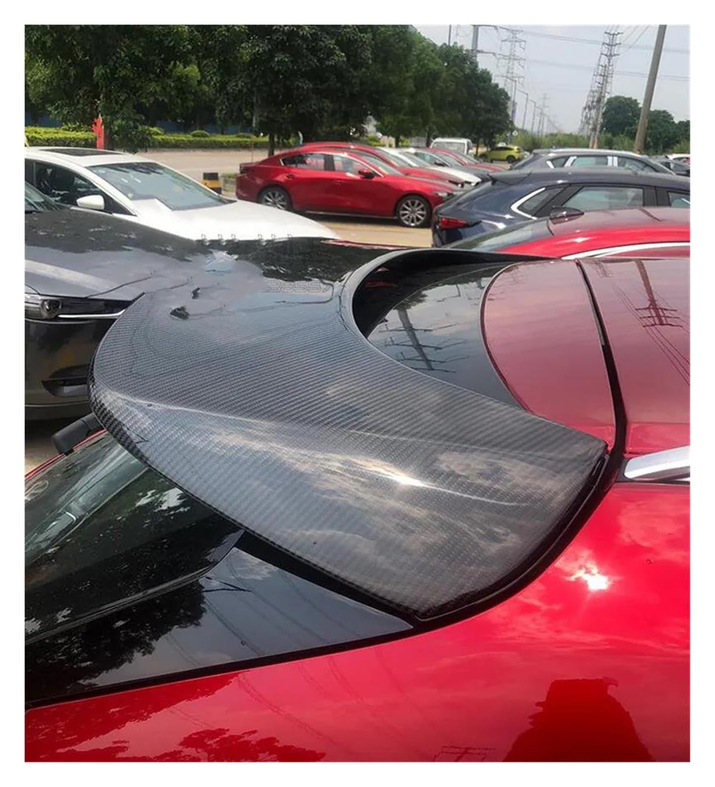 Amazon | リアスポイラー リアルカーボンファイバールーフスポイラー