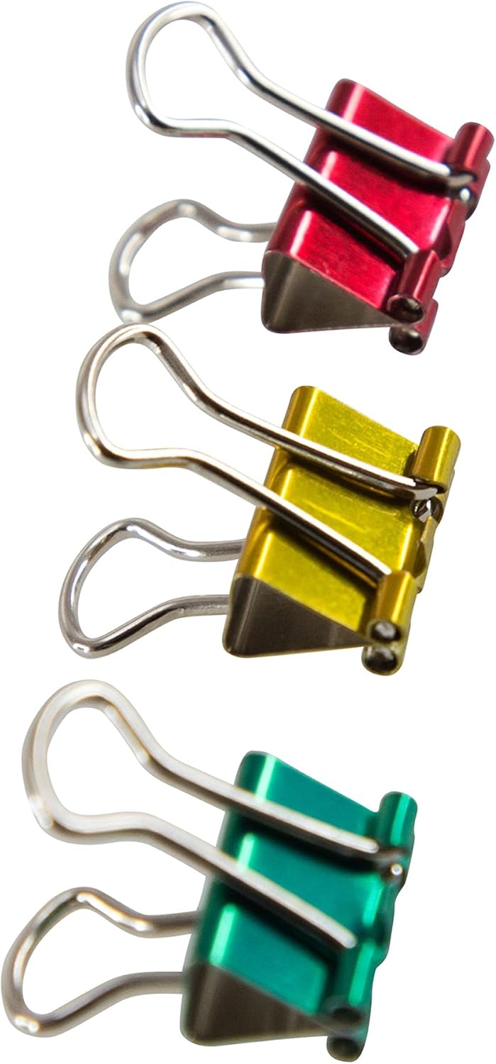 Baurtens BAU29710 Mini Binder Clips. 12/Pkg-Assorted Colors