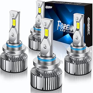 Fahren Forenner 9005/HB3 High Beam and 9006/HB4 Low Beam LED Headlight Bulbs Combo, 40000 Lumens Super Bright LED Headlights Conversion Kits 6500K Cool White, Pack of 4