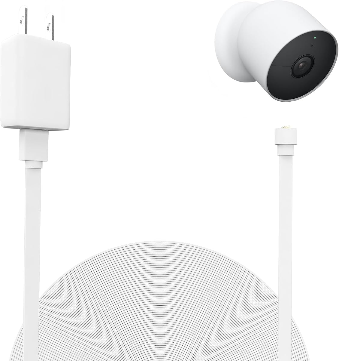 UYODM Power Cable Compatible with Google Nest Cam Outdoor or Indoor, Battery(2nd Generation) - 25 ft/7.5m Weatherproof Charging Cable Power Your Nest Cam (Battery) Continuously - White