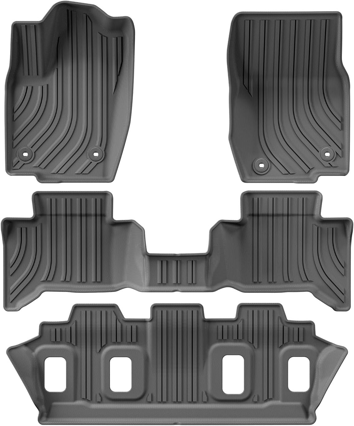 Car Floor Mats Trunk Backrest Pad TPE 3D Anti Slip Foot Mat Protect Black Compatible with Lexus GX550 GX550h 5seat Model 2024-2025(GX550 Trunk 1P)